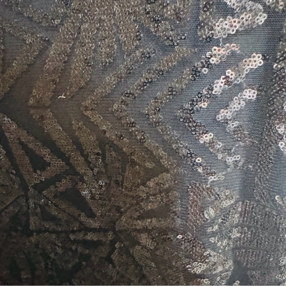 Aqua Bloomingdale’s Black Sequin Geometric Mini Shift Dress - Picture 4 of 4